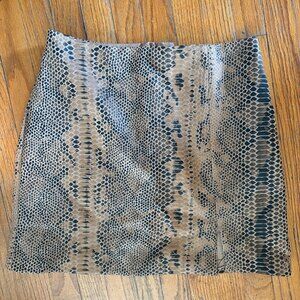 House of Harlow Faux Leather Snakeskin Mini Skirt